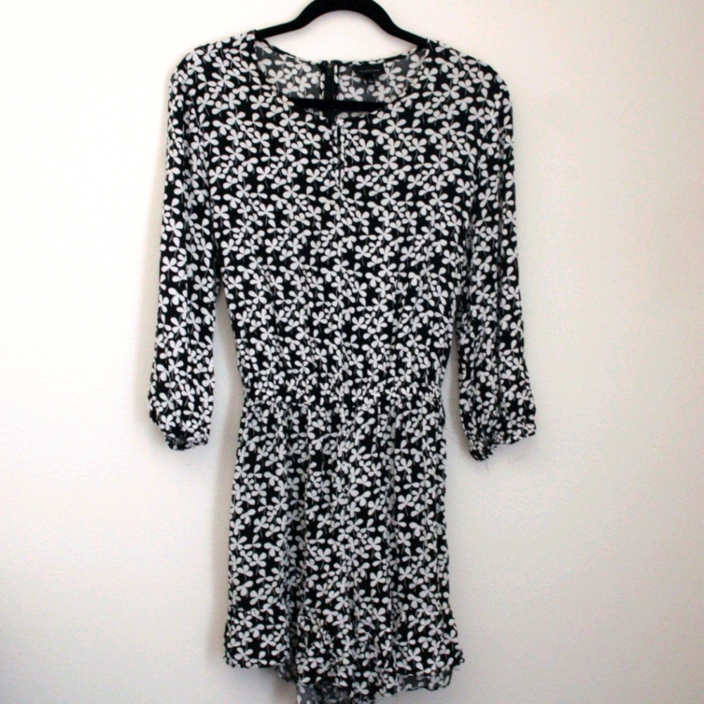 Who What Wear Black Floral Romper